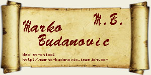 Marko Budanović vizit kartica